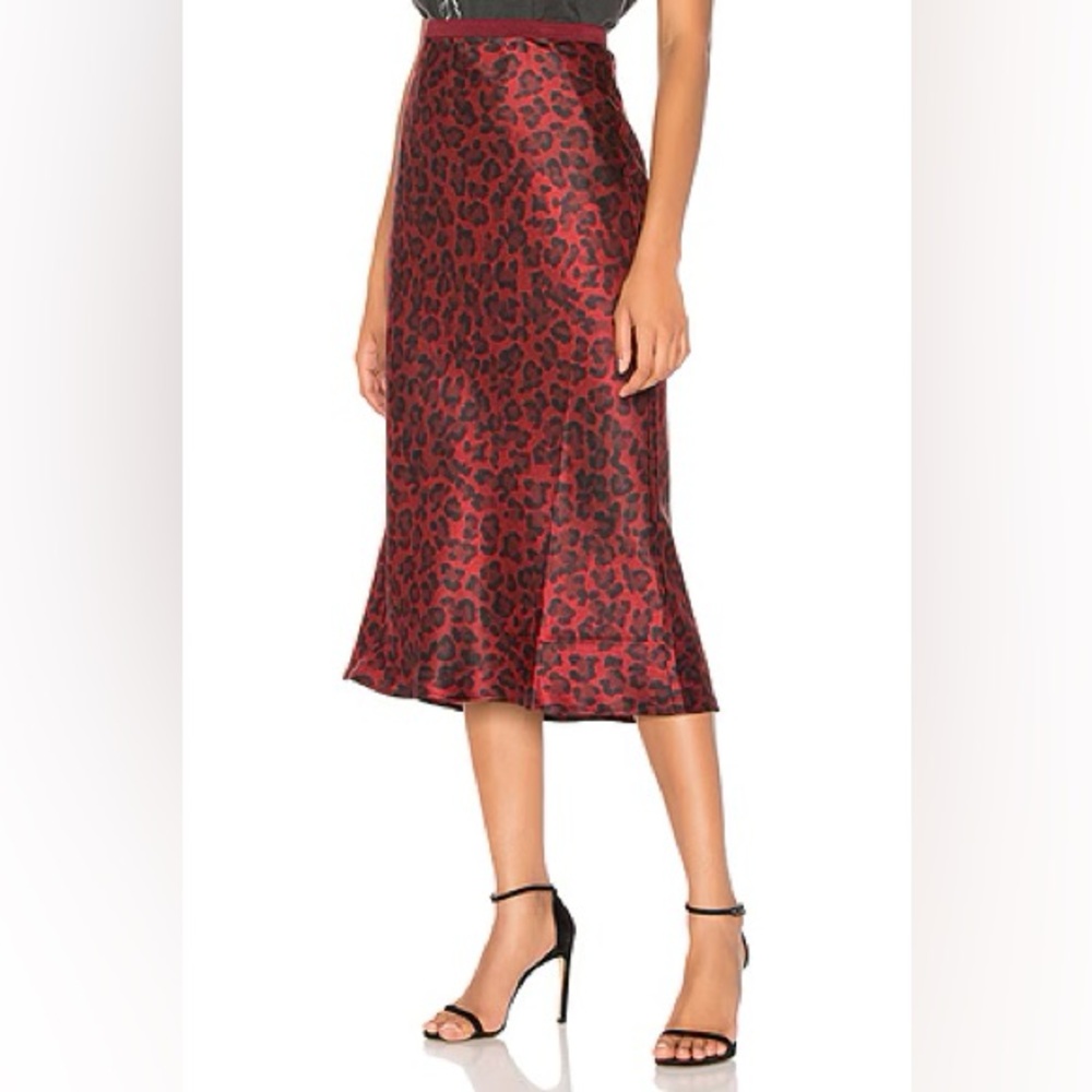 Anine Bing Bar Silk Skirt - Red Leopard - Picture 4 of 6